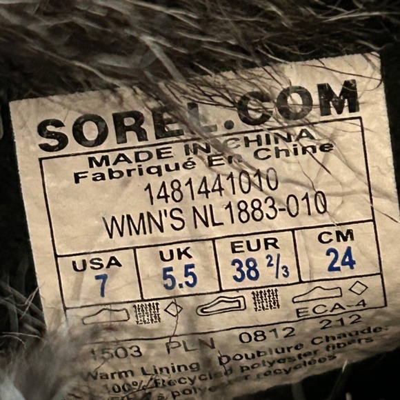 Sorel Cozy Cate Recycled Felt Faux Fur Sz 38.5 - Picture 10 of 11